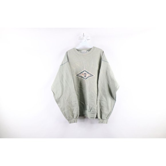 Vintage 90s Mens Large Faded Ancala Country Club Golf Spell Out Sweatshirt Green